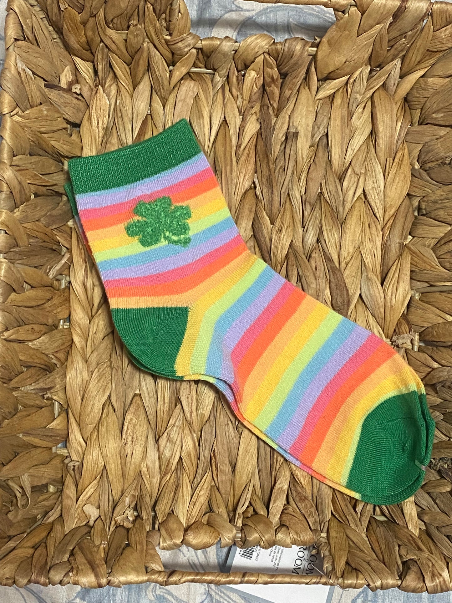 St. Patrick’s Day Rainbow Shamrock Socks